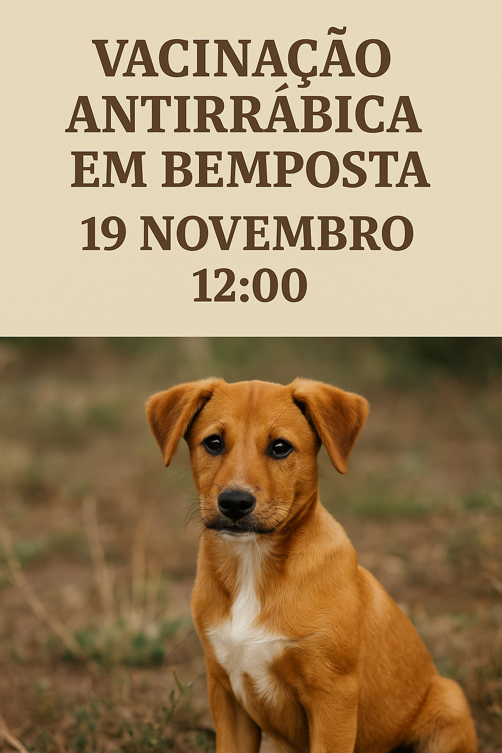 Vacinação Antirrábica em Bemposta – 19 de Novembro