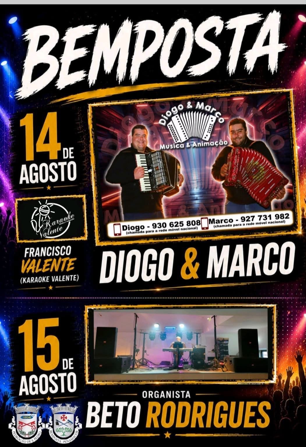 Music and karaoke in Bemposta on 14 and 15 August